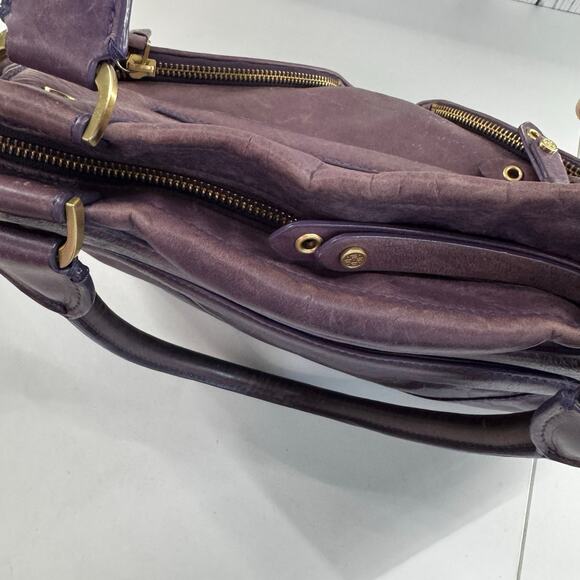 Vintage Y2K Soft Purple Leather Cole Haan Shoulder Purse Zipper Decor - Picture 9 of 11